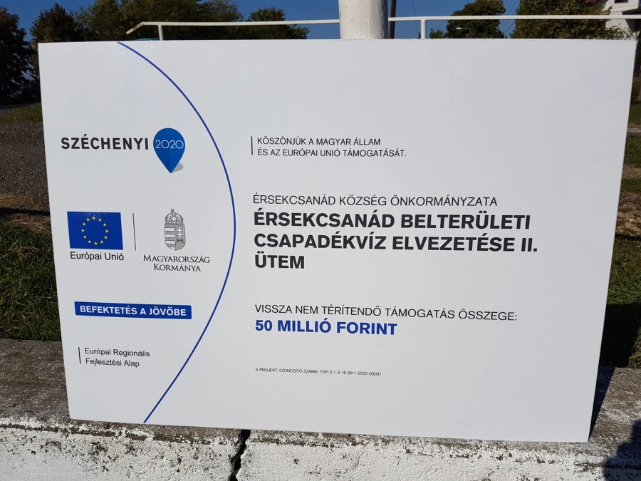 Érsekcsanád belterületi  csapadékvíz elvezetés II. ütem - image description