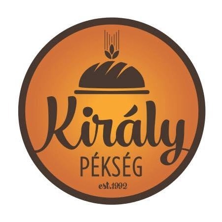 A képen barna körben Király Pékség felirat olvasható.