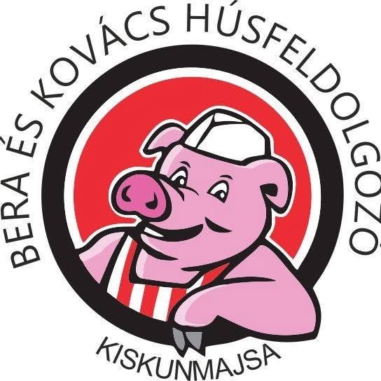 A képen egy malac rajza, körülötte Bera és Kovács Húsfeldolgozó Kiskunmajsa felirat