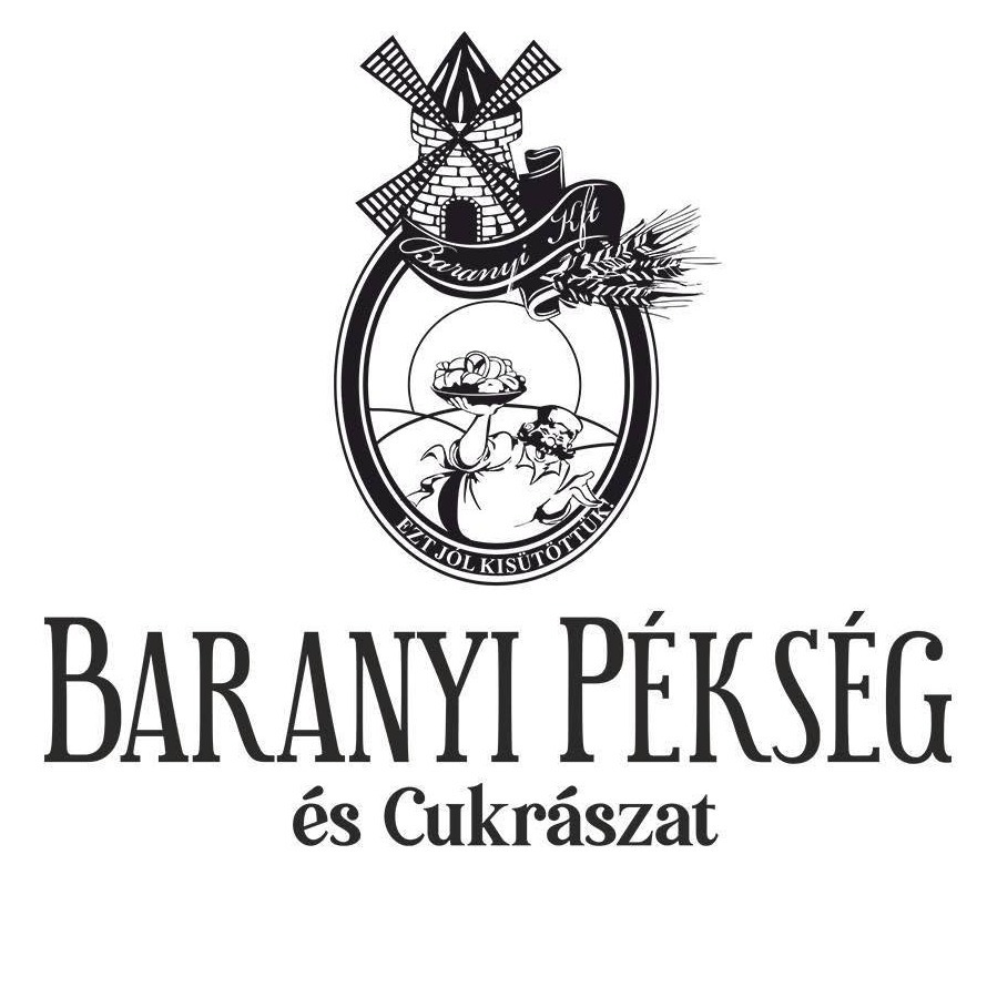 A képen A Baranyai Pékség logója, alatta Baranyai Pékség és Cukrászat felirat.