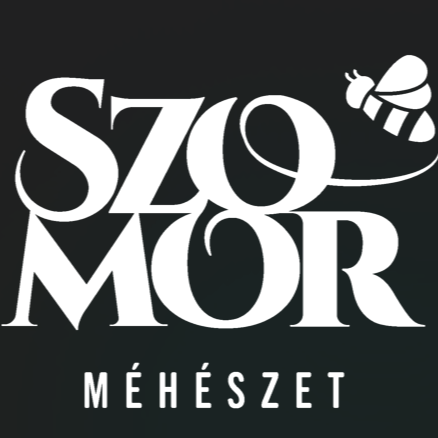 A képen "Szomor Méhészet" felirat és egy kis méhecske látható.