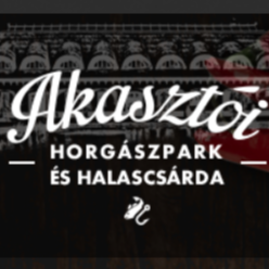A képen "Akasztói horgászpark és halascsárda" felirat.