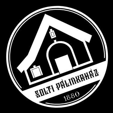 A képen kör alakú logó, egy is ház, alatta Solti Pálinkaház 1880 felirat.