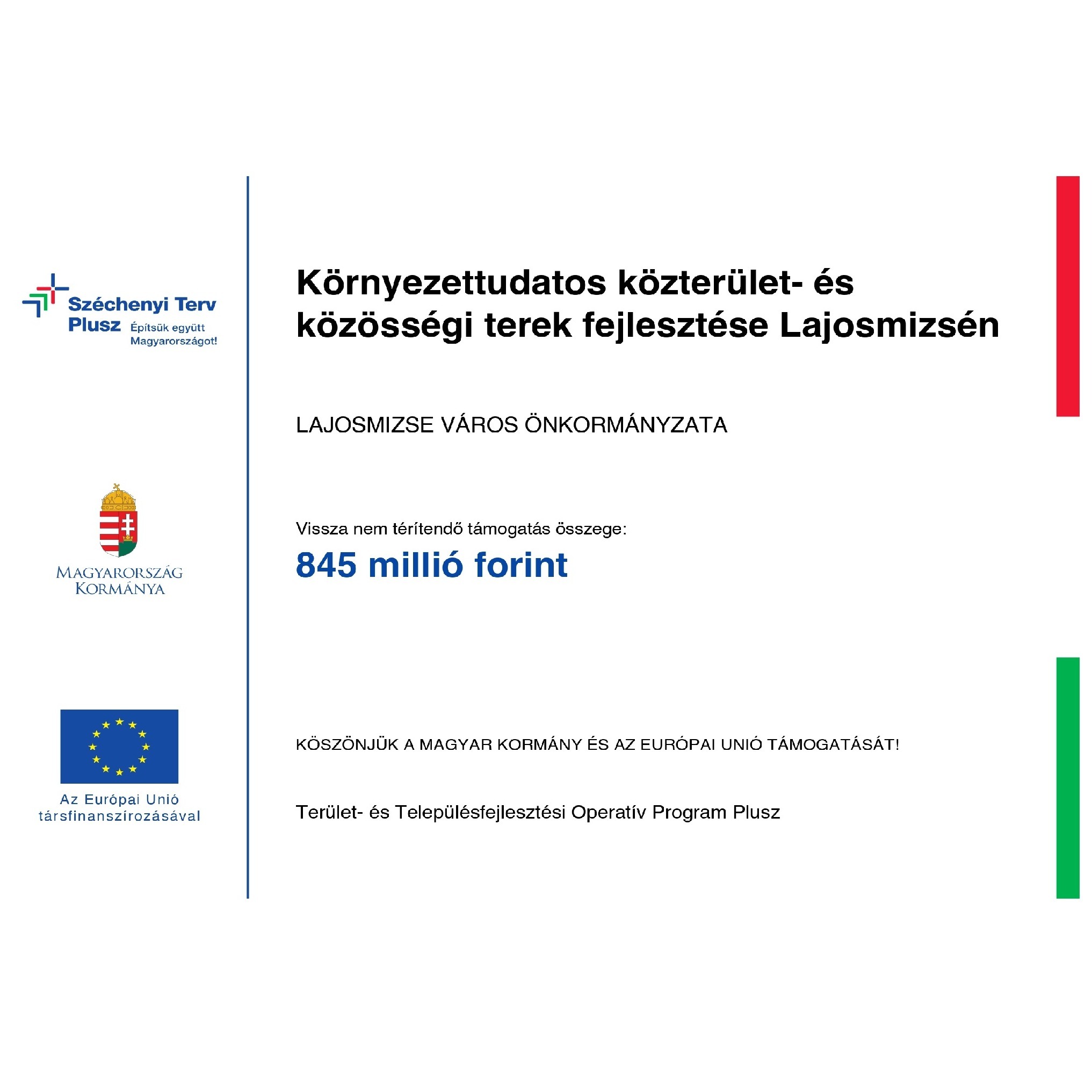 Környezettudatos közterület- és közösségi terek fejlesztése Lajosmizsén - image description