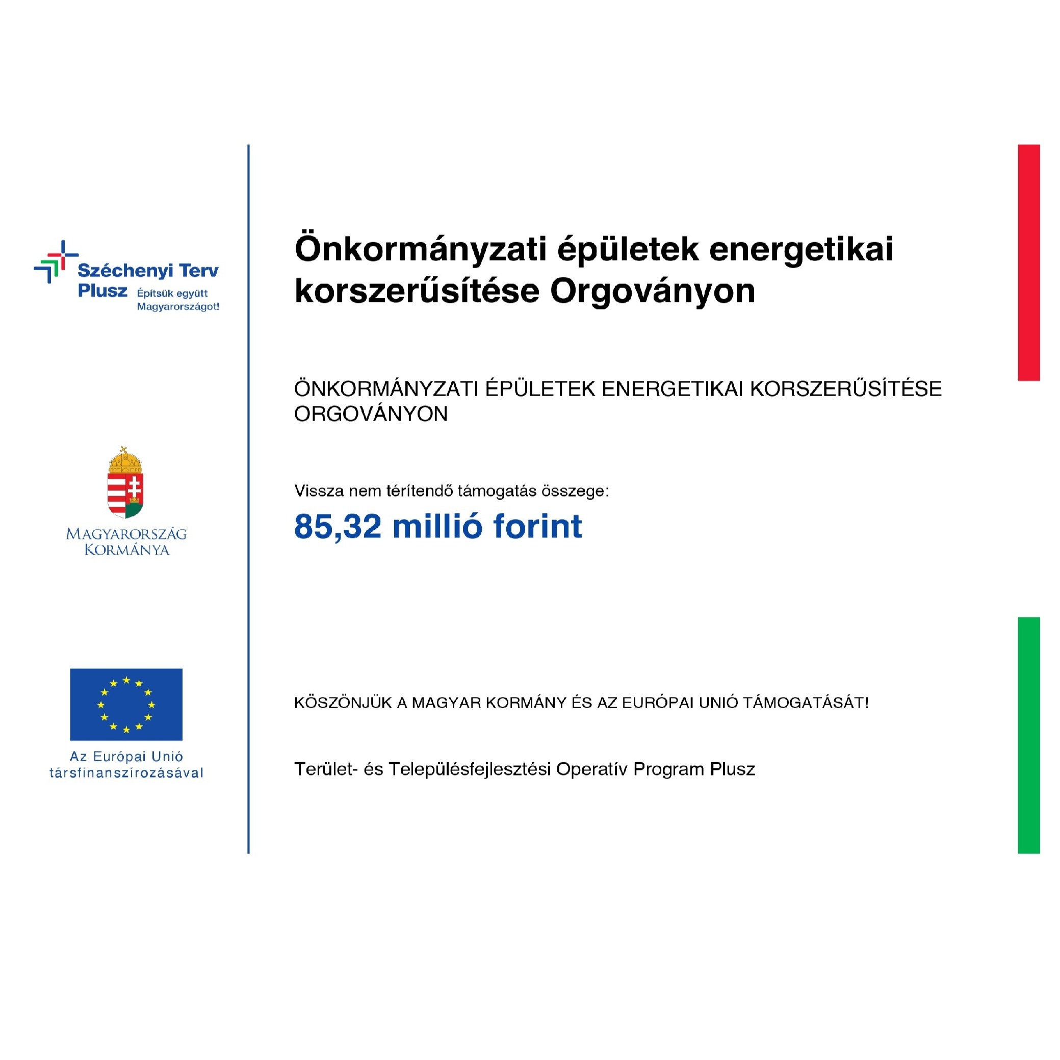Önkormányzati épületek energetikai korszerűsítése Orgoványon - image description