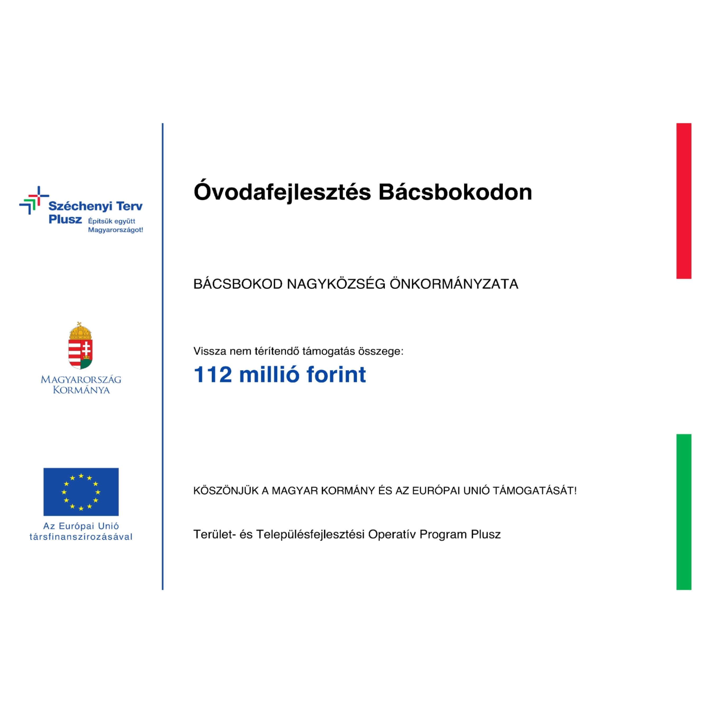Óvodafejlesztés Bácsbokodon - image description