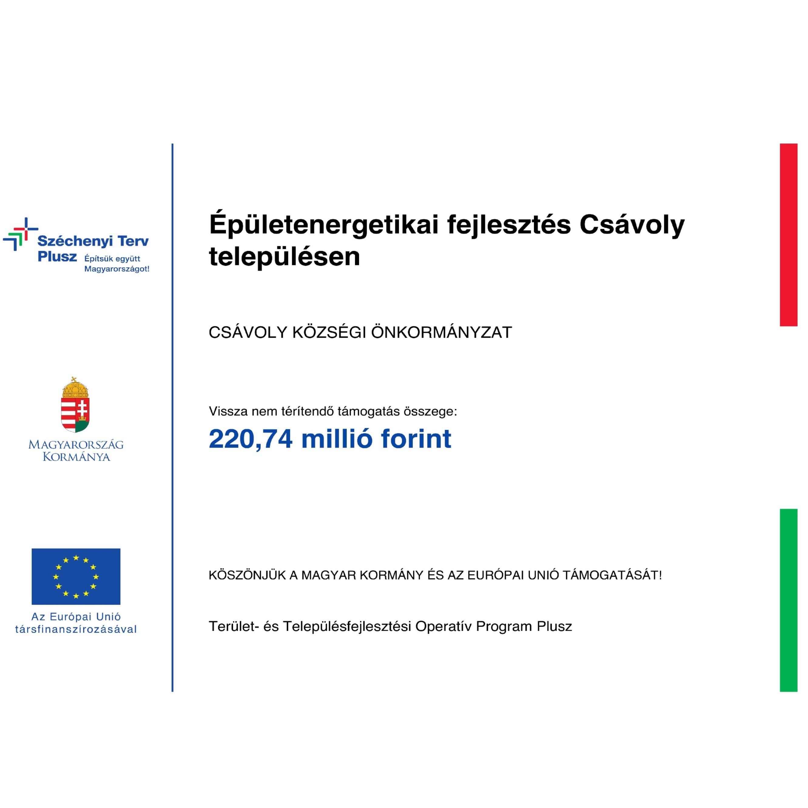 Épületenergetikai fejlesztés Csávoly településen - image description