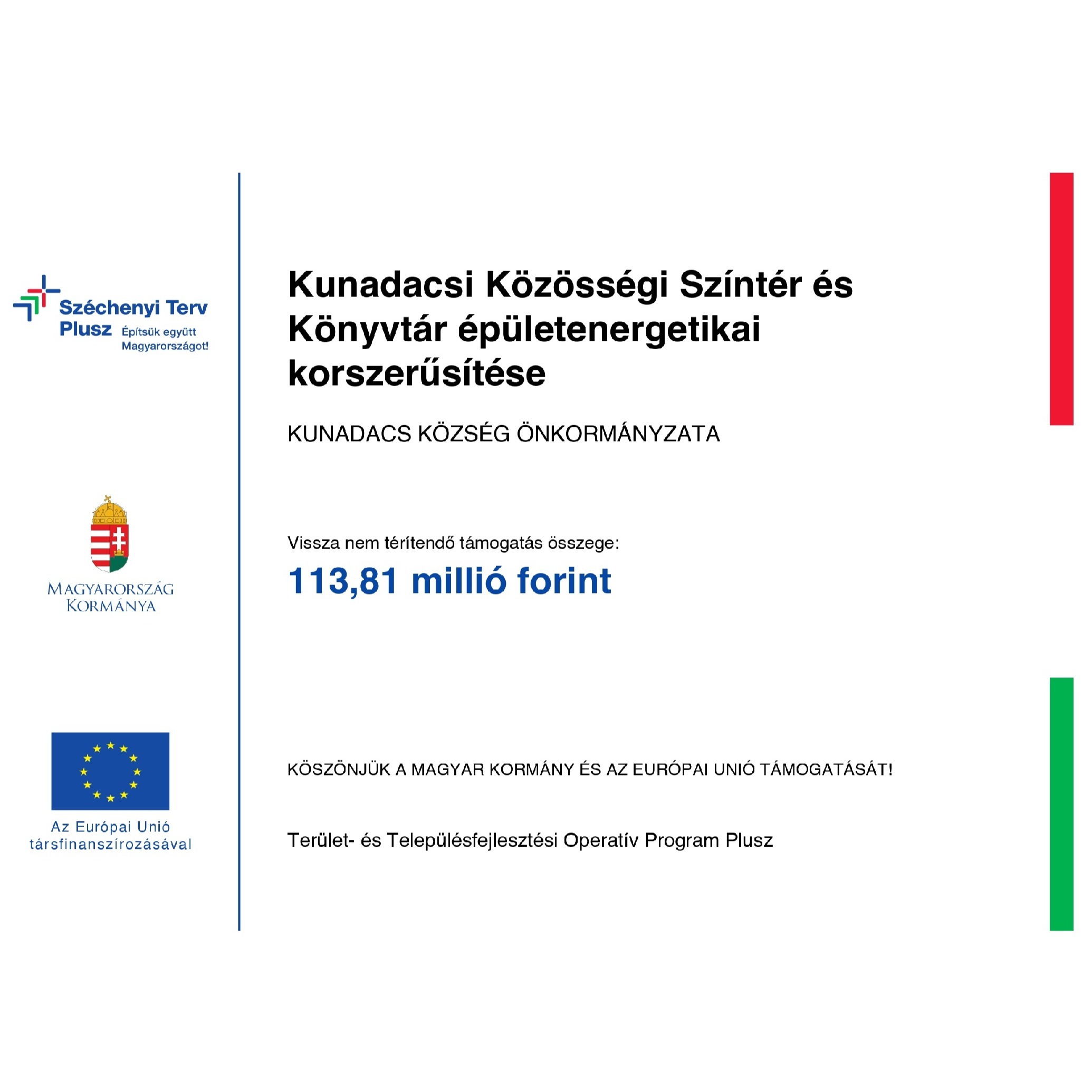 Kunadacsi Közösségi Információs Központ és Könyvtár épületenergetikai korszerűsítése - image description