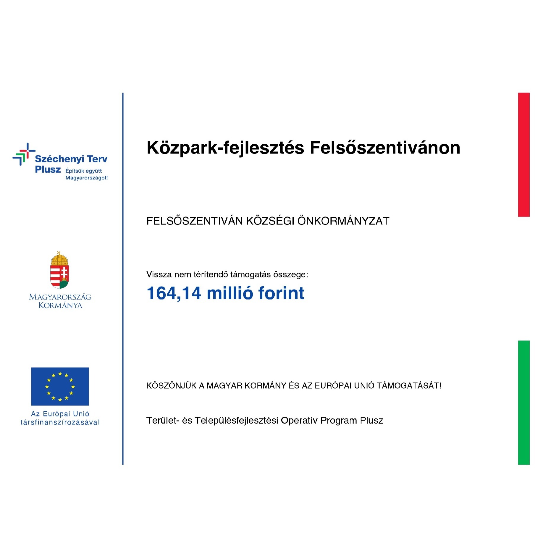Közpark- fejlesztés Felsőszentivánon - image description