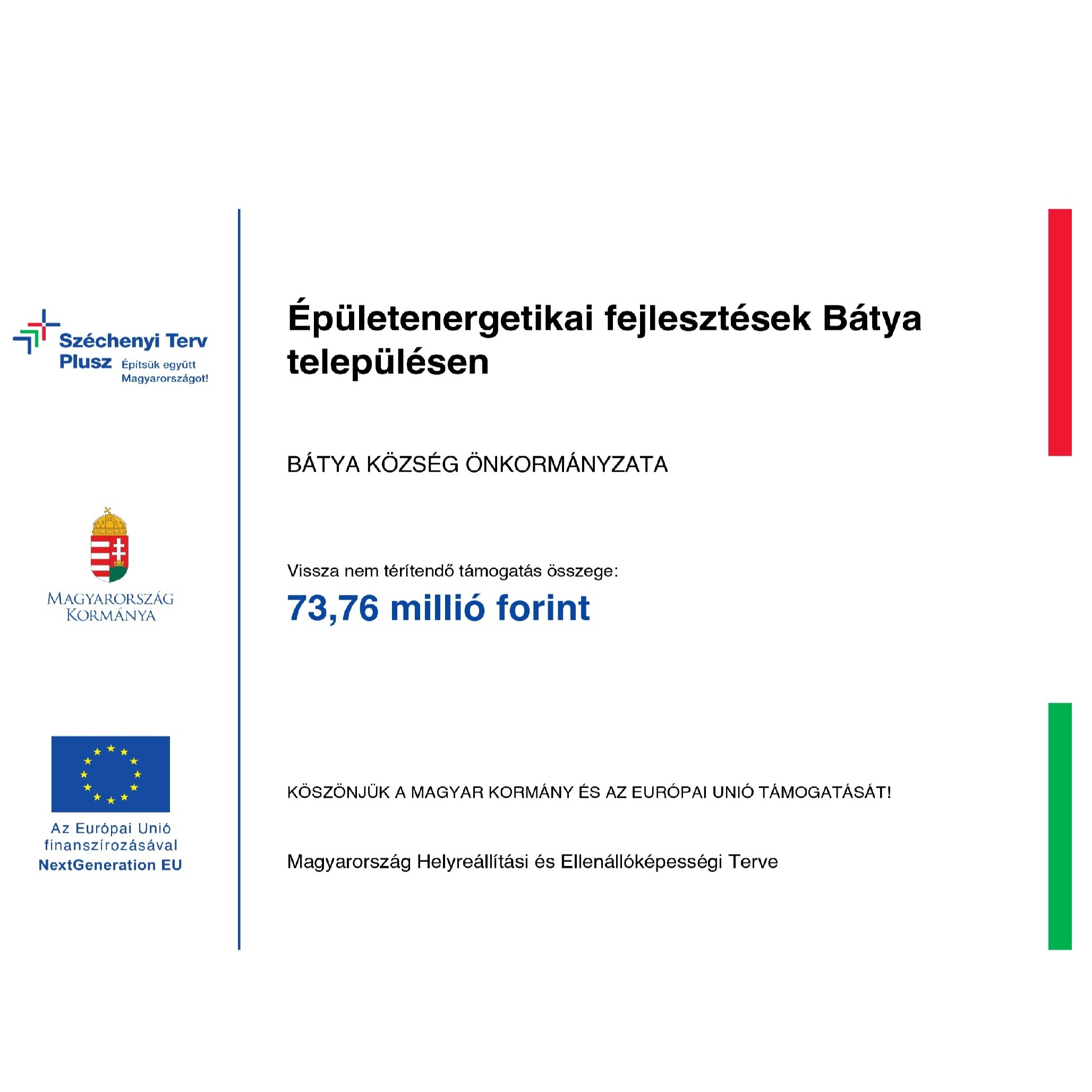 Épületenergetikai fejlesztések Bátya településen - image description