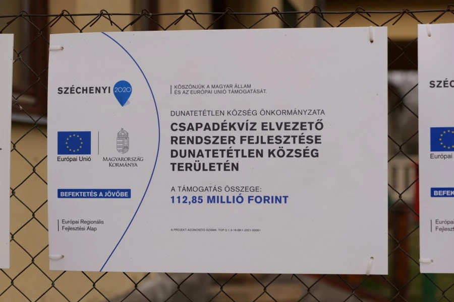 Csapadékvíz elvezető rendszer fejlesztése Dunatetétlen Község területén - image description