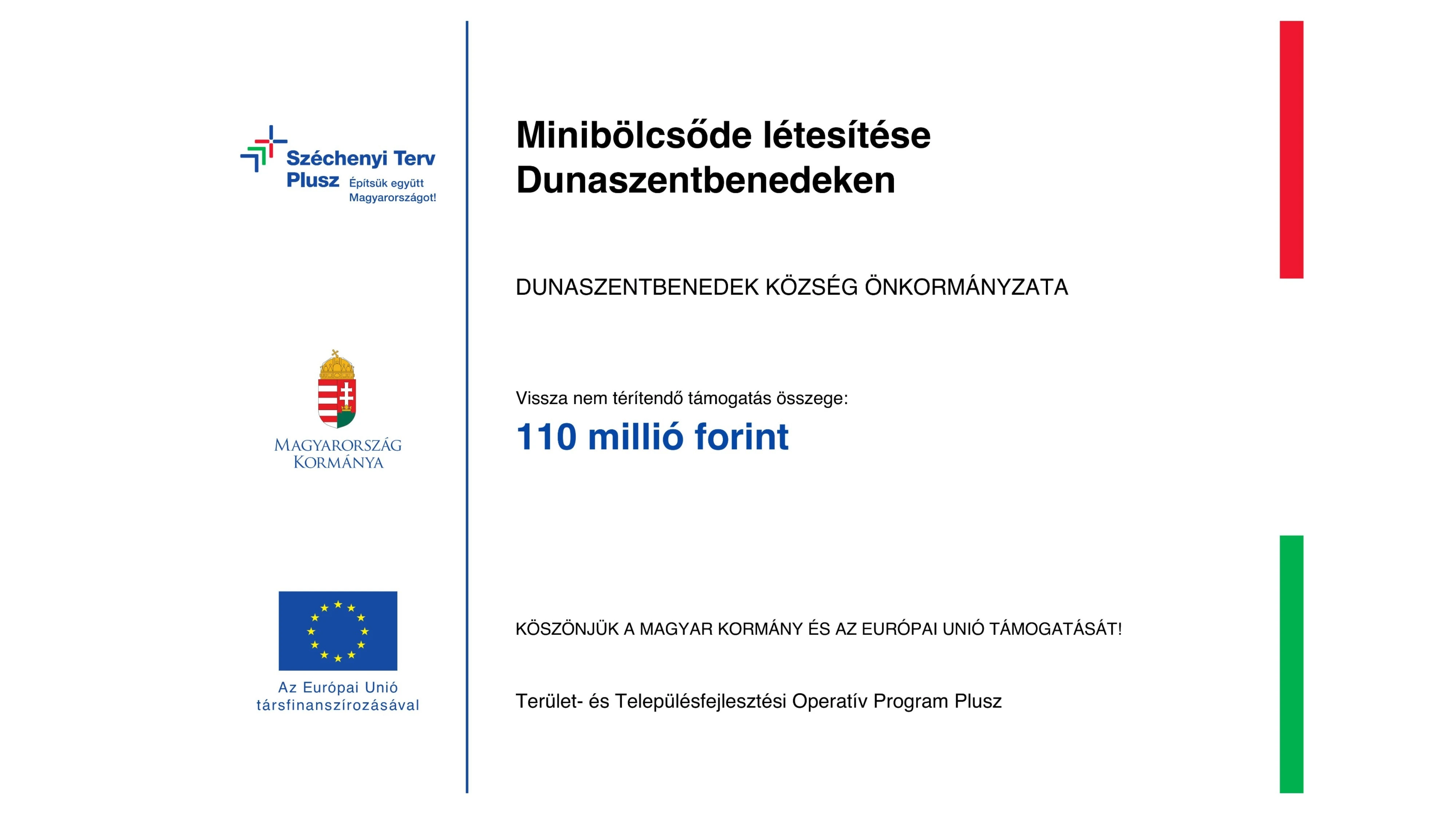 Mini bölcsőde létesítése Dunaszentbenedeken - projektindítás - image description