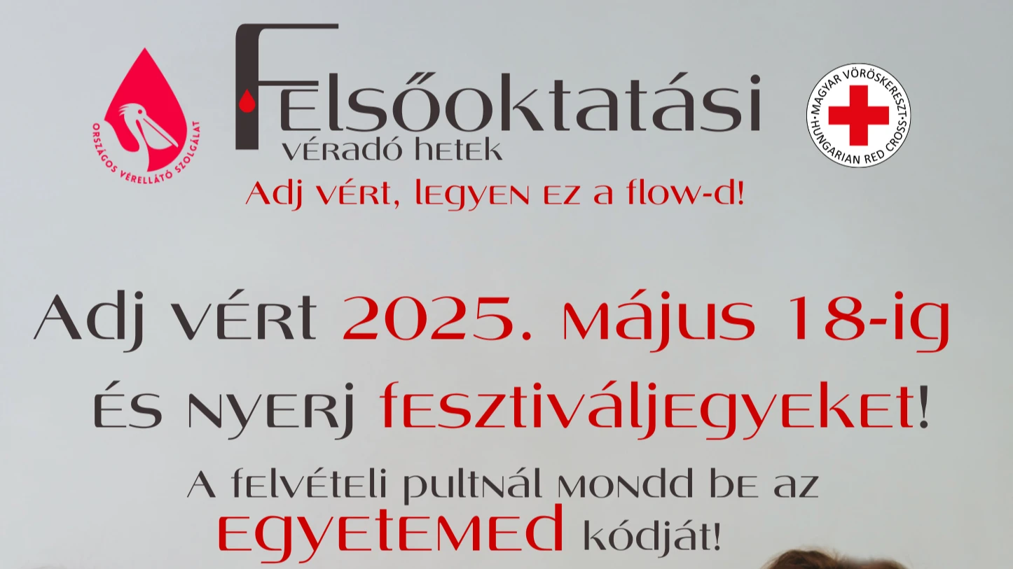 Az Országos Vérellátó Szolgálat és a Magyar Vöröskereszt közösen buzdítja véradásra a fiatalokat - image description