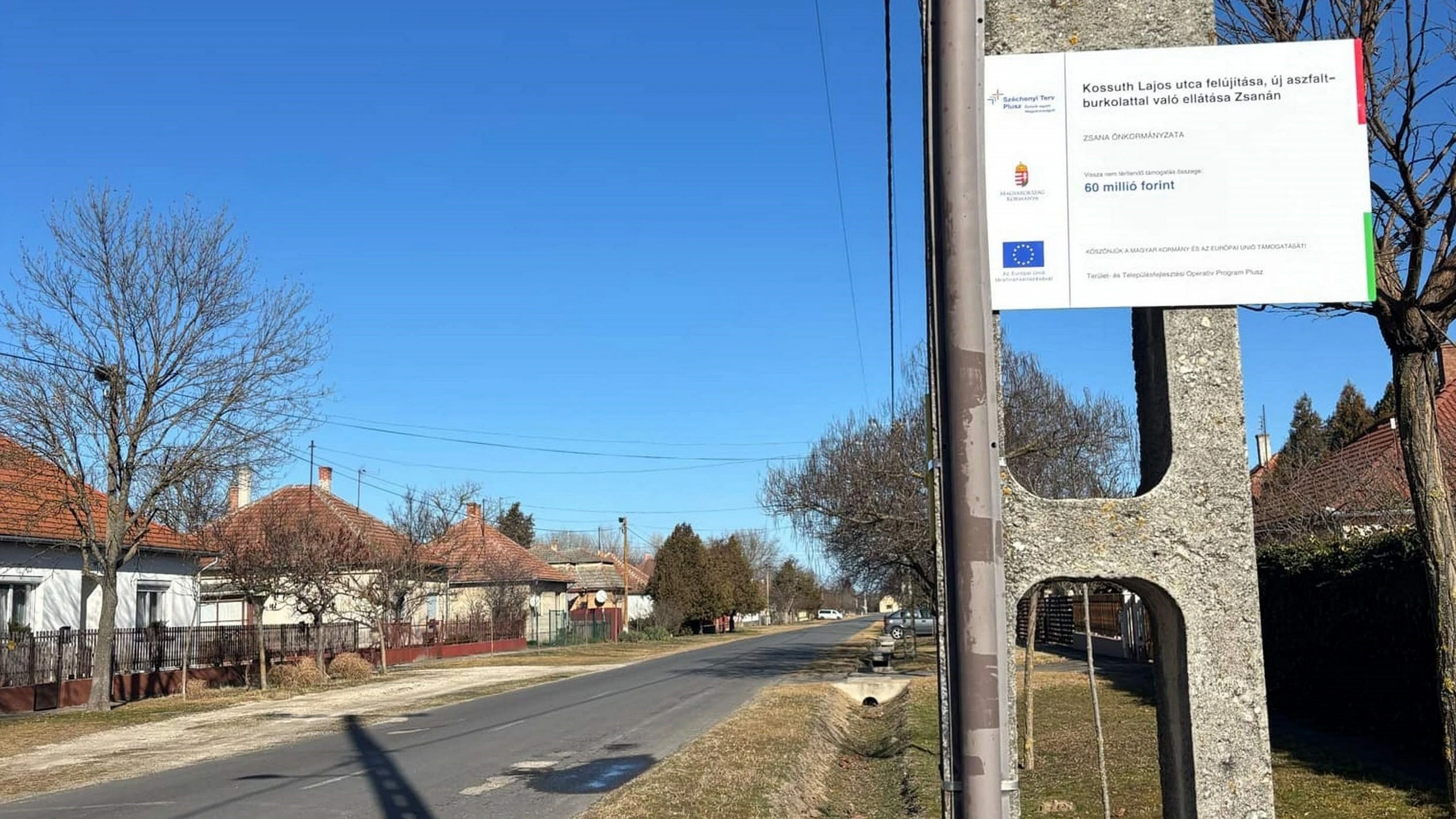 Kossuth Lajos utca felújítása, új aszfaltburkolattal való ellátása Zsanán a 0+000-0+535 km szelvények között - projektindítás - image description