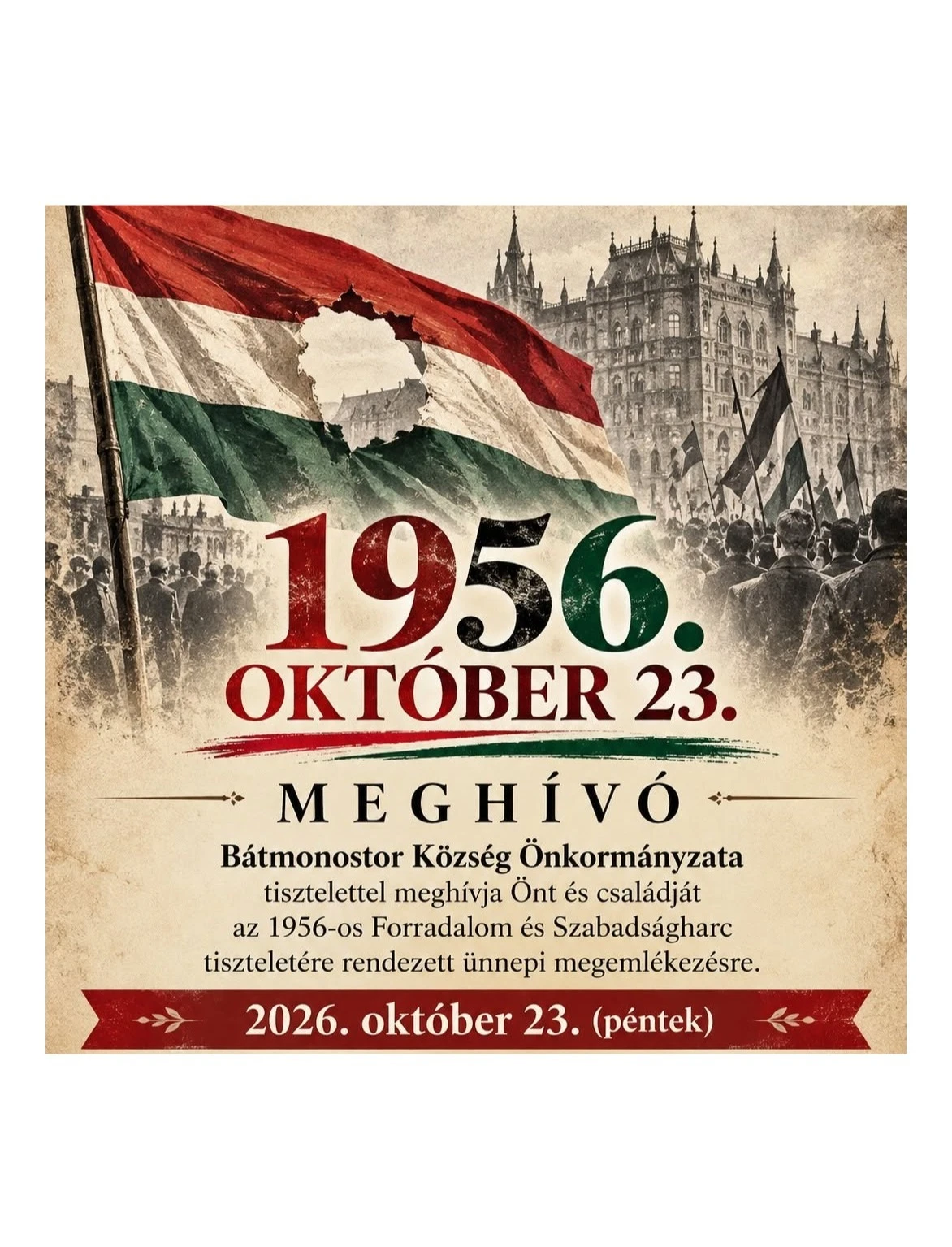 Ünnepi megemlékezés az 1956-os Forradalom és Szabadságharc 70. évfordulója tiszteletére