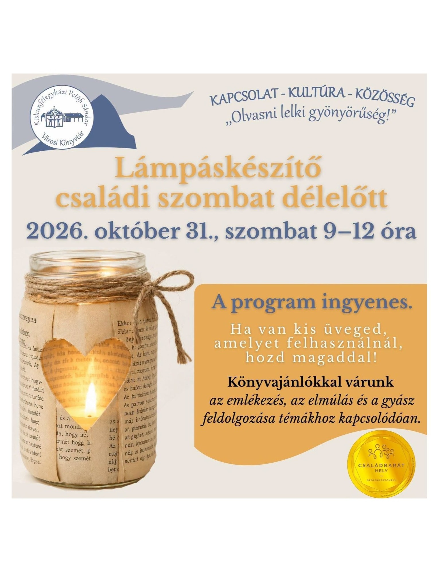 Lámpáskészítő családi szombat délelőtt