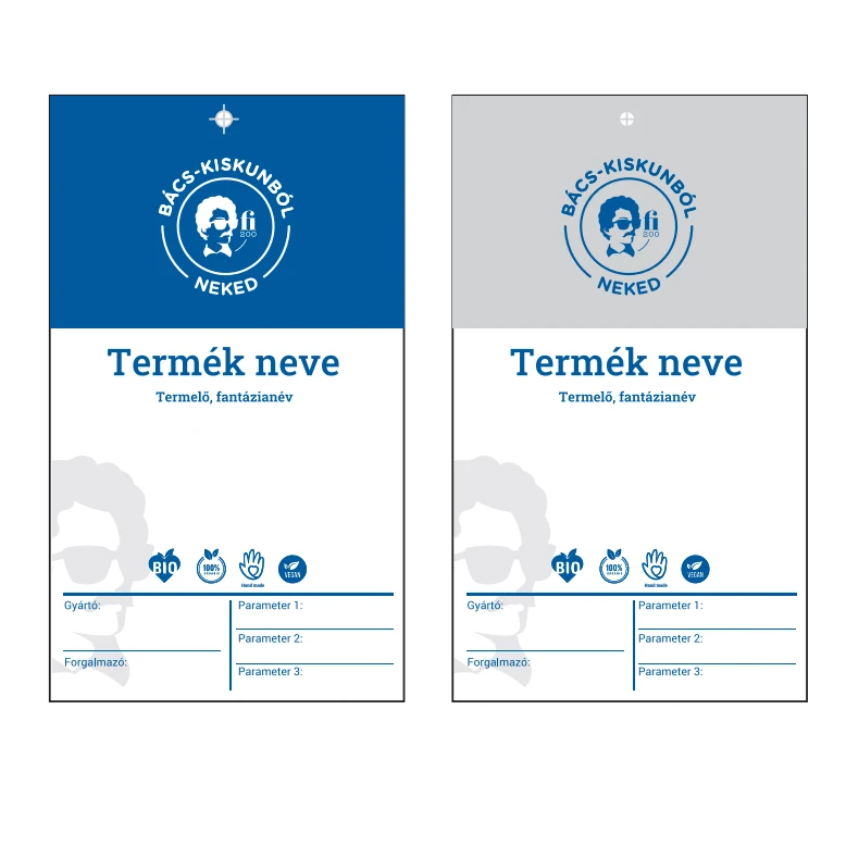 Függesztett termék címke - image description