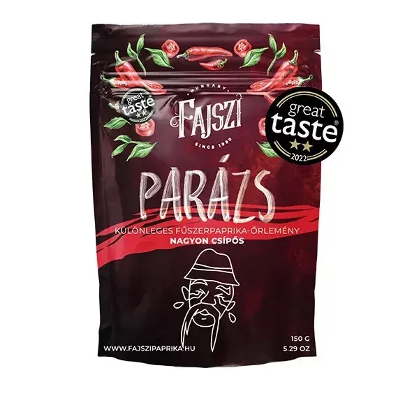 A képen egy csomag fajszi parázs termék látható.