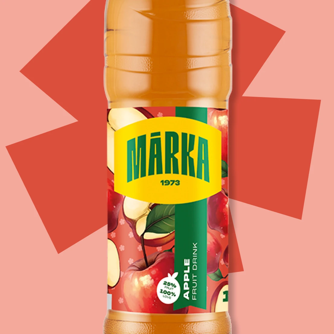 A képen egy palack Márka Alma ital látható.