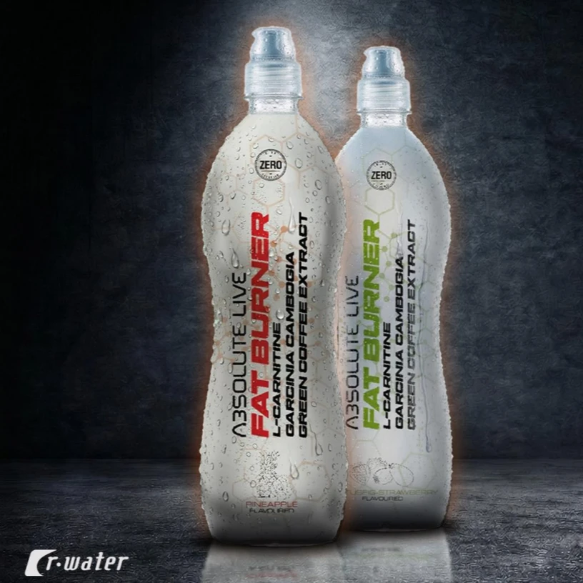A képen az R-Water Kft. Fat Burner italai láthatóak.