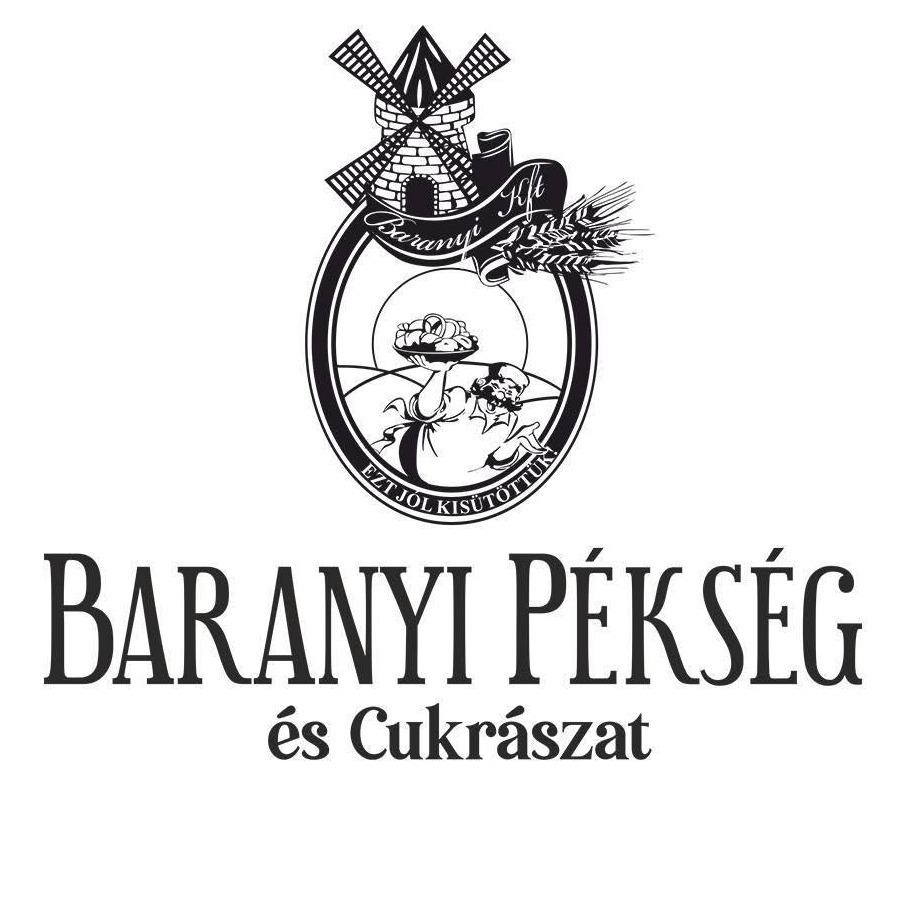 A képen A Baranyai Pékség logója, alatta Baranyai Pékség és Cukrászat felirat.